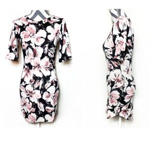 Julie Half Sleeve Floral Bodycon Mini Dress